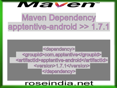 Maven dependency of apptentive-android version 1.7.1