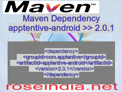 Maven dependency of apptentive-android version 2.0.1