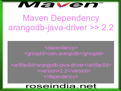 Maven dependency of arangodb-java-driver version 2.2