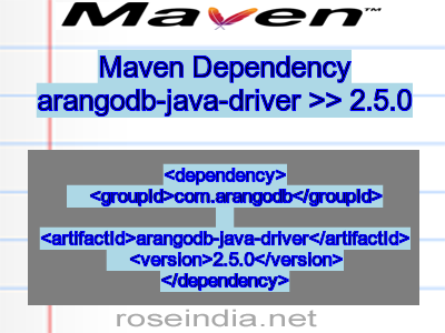 Maven dependency of arangodb-java-driver version 2.5.0