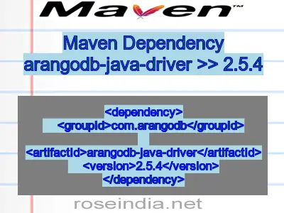 Maven dependency of arangodb-java-driver version 2.5.4