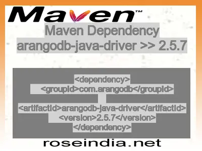 Maven dependency of arangodb-java-driver version 2.5.7