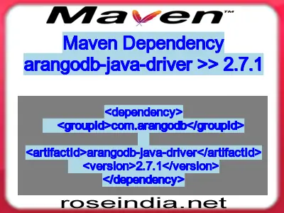 Maven dependency of arangodb-java-driver version 2.7.1