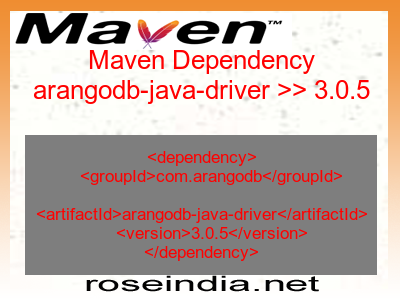 Maven dependency of arangodb-java-driver version 3.0.5
