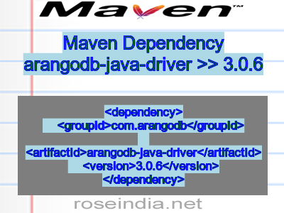 Maven dependency of arangodb-java-driver version 3.0.6