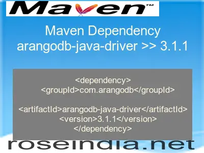 Maven dependency of arangodb-java-driver version 3.1.1