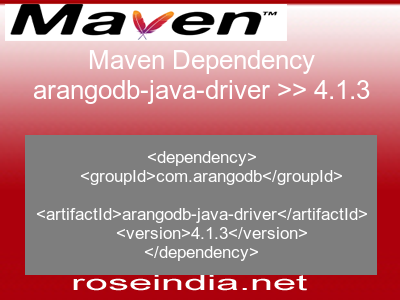 Maven dependency of arangodb-java-driver version 4.1.3