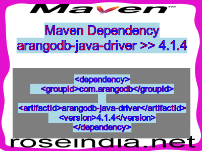 Maven dependency of arangodb-java-driver version 4.1.4