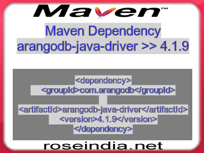 Maven dependency of arangodb-java-driver version 4.1.9