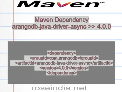 Maven dependency of arangodb-java-driver-async version 4.0.0