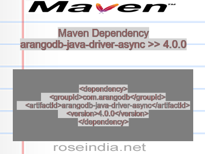 Maven dependency of arangodb-java-driver-async version 4.0.0