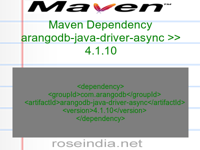 Maven dependency of arangodb-java-driver-async version 4.1.10