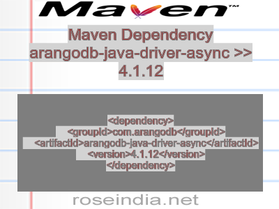 Maven dependency of arangodb-java-driver-async version 4.1.12