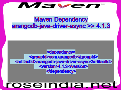 Maven dependency of arangodb-java-driver-async version 4.1.3