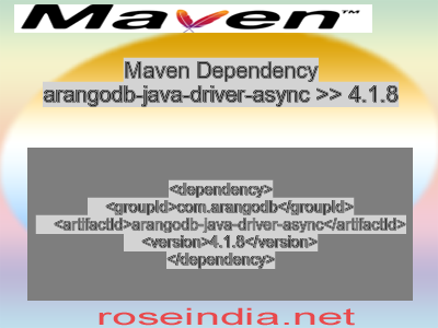 Maven dependency of arangodb-java-driver-async version 4.1.8