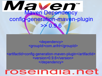 Maven dependency of config-generation-maven-plugin version 0.9.6