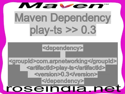 Maven dependency of play-ts version 0.3