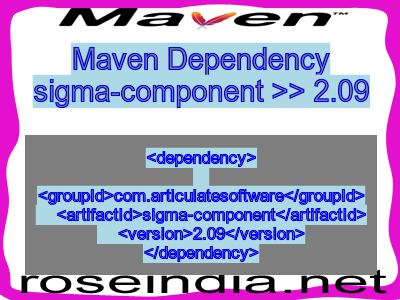 Maven dependency of sigma-component version 2.09