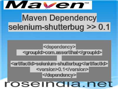 Maven dependency of selenium-shutterbug version 0.1