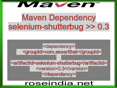 Maven dependency of selenium-shutterbug version 0.3