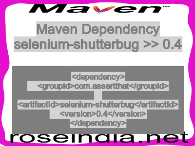 Maven dependency of selenium-shutterbug version 0.4