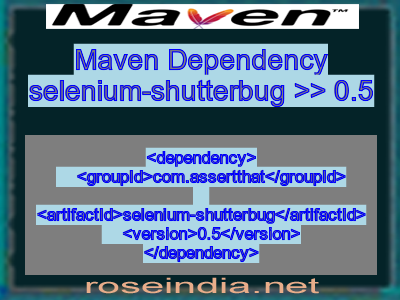Maven dependency of selenium-shutterbug version 0.5