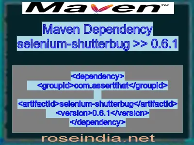 Maven dependency of selenium-shutterbug version 0.6.1