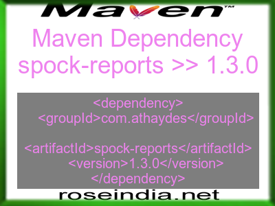 Maven dependency of spock-reports version 1.3.0