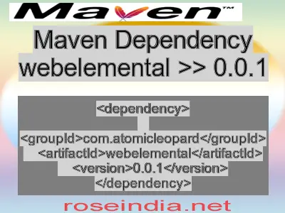 Maven dependency of webelemental version 0.0.1