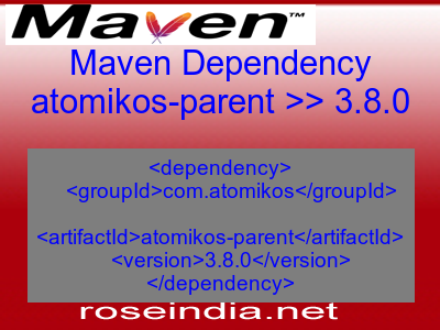 Maven dependency of atomikos-parent version 3.8.0