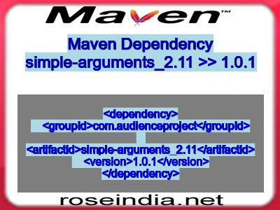 Maven dependency of simple-arguments_2.11 version 1.0.1