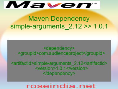 Maven dependency of simple-arguments_2.12 version 1.0.1