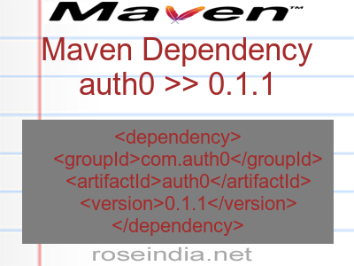 Maven dependency of auth0 version 0.1.1