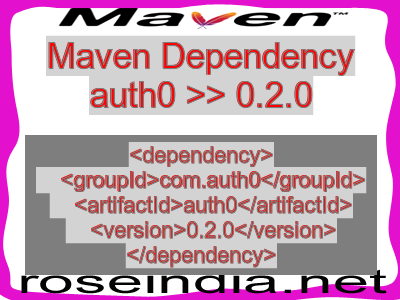 Maven dependency of auth0 version 0.2.0
