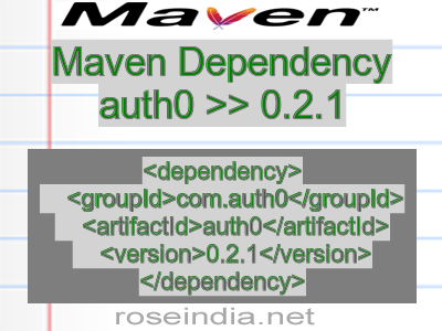 Maven dependency of auth0 version 0.2.1