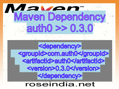 Maven dependency of auth0 version 0.3.0