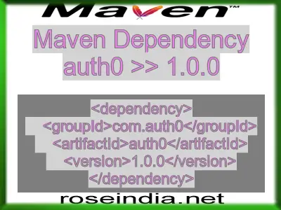 Maven dependency of auth0 version 1.0.0