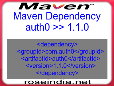Maven dependency of auth0 version 1.1.0