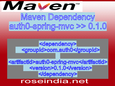 Maven dependency of auth0-spring-mvc version 0.1.0