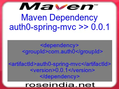 Maven dependency of auth0-spring-mvc version 0.0.1