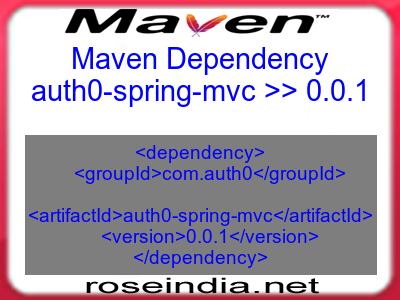 Maven dependency of auth0-spring-mvc version 0.0.1