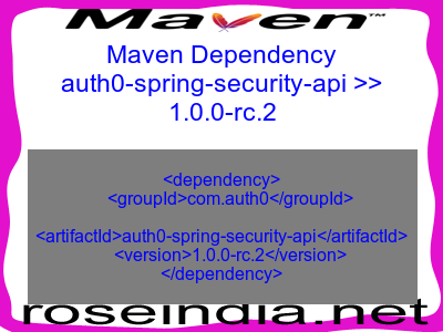 Maven dependency of auth0-spring-security-api version 1.0.0-rc.2