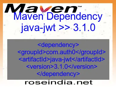 Maven dependency of java-jwt version 3.1.0