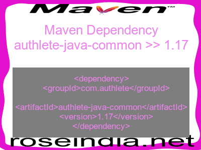 Maven dependency of authlete-java-common version 1.17