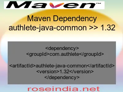 Maven dependency of authlete-java-common version 1.32