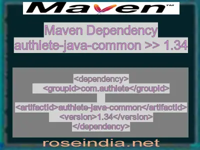 Maven dependency of authlete-java-common version 1.34