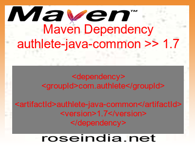 Maven dependency of authlete-java-common version 1.7