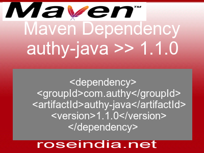 Maven dependency of authy-java version 1.1.0