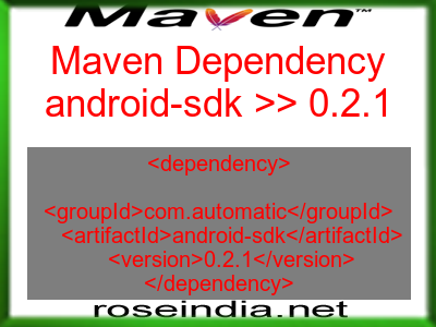 Maven dependency of android-sdk version 0.2.1
