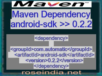 Maven dependency of android-sdk version 0.2.2